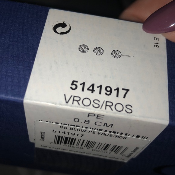 NIB SWAROVSKI EARRINGS IN ROSE COLORS - Picture 3 of 3